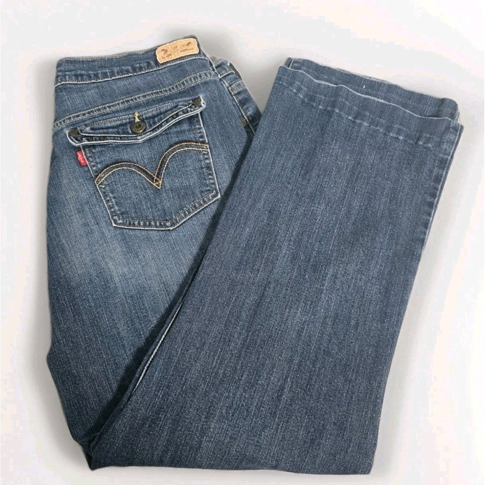 Levi's Women's Bootcut Jeans W33 L32 Blue Stretch Denim. 065